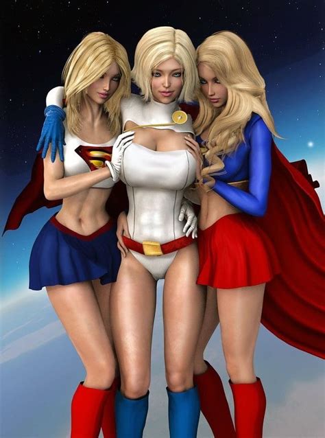 Power Girl With Supergirl X 2 Supergirl Power Girl Wonder Woman