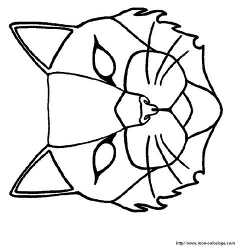 Perles hama midi, perles hama maxi, et perles hama mini. coloriage fr: Coloriage Masque Chat A Imprimer