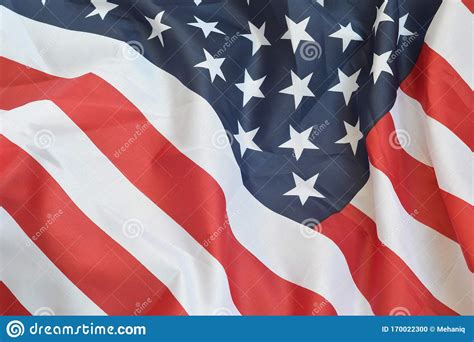 United States Of America Waving Flag With Many Folds Stock Photo