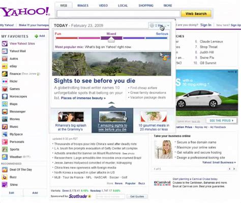 Yahoos New Homepage Gets Personal Tests Search Filters