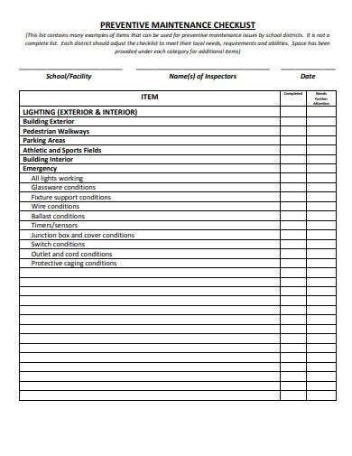 The initial preventive maintenance goals established will direct which assets should be prioritized. Building And Property Preventative Maintenance Schedule / Building Maintenance Checklist For ...