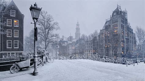 Snowy Amsterdam Wallpaper Backiee