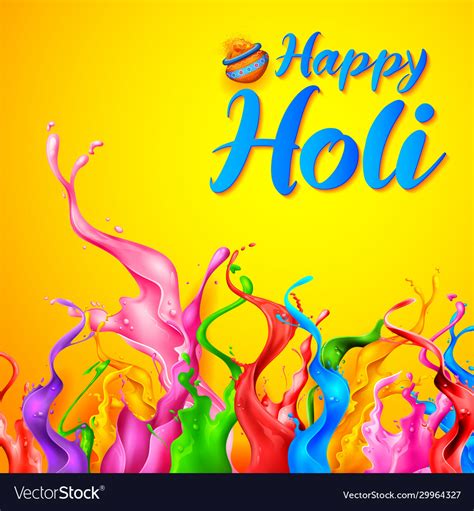 Abstract Colorful Happy Holi Background Card Vector Image