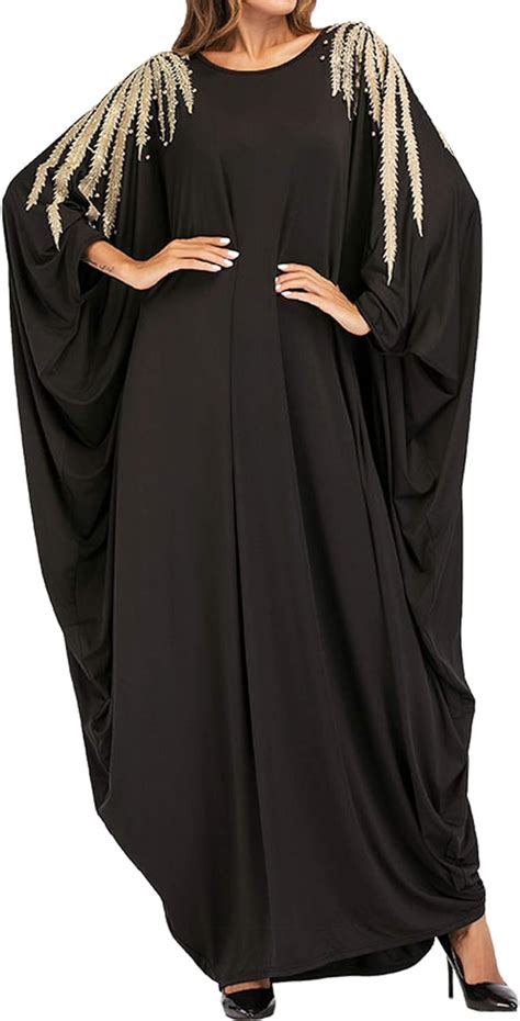 Qianliniuinc Abaya Femme Musulmane Caftan Marocain Robe Arabe Longue