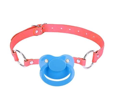 Adult Pacifier Gag Red Abdl Dummy Gag Etsy
