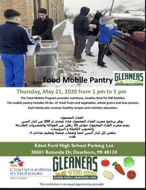 Gleaners Food Mobile Pantry Tomorrow Oakman School News