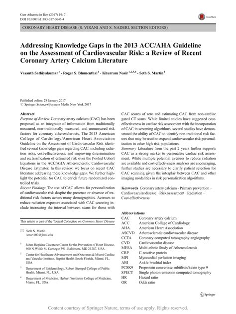 Addressing Knowledge Gaps In The 2013 Accaha Guideline On The