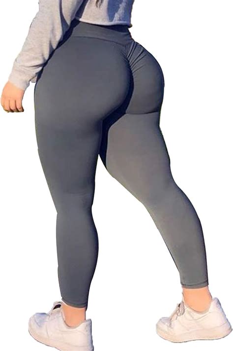 Comfree Women Scrunch Butt Yoga Pants Ruched Butt Lifter Booty Enhancer