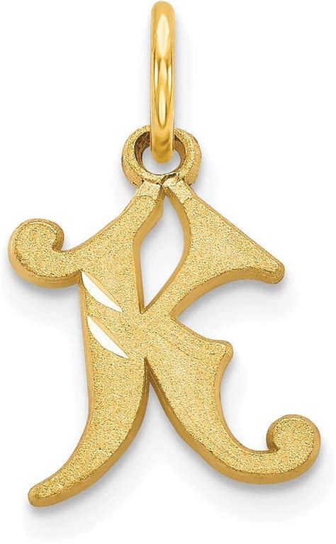 Amazon Com K Gold Initial K Charm Jewelry Findingking Jewelry