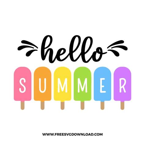 Hello Summer Popsicles Svg And Png Free Summer Cut Files