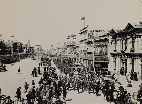 Parade Along Tay Street 21 July 1919 Invercargill Archives