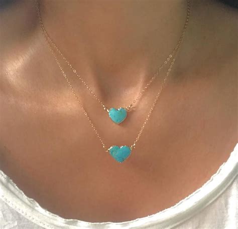 Turquoise Heart Gold Necklace Turquoise Heart Necklace Authentic