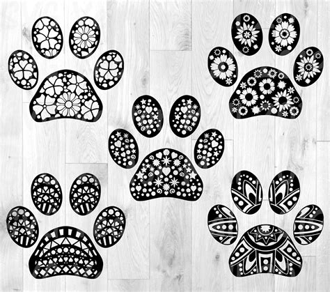 Paws Svg Clipart Paw Prints Paw Patterns Animal Paw Etsy Paw Print