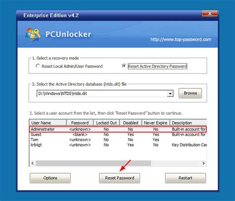 Reset Domain Administrator Password In Windows Server 2012