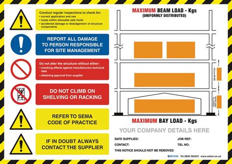 Weight Load Identification Notices For Pallet Racking Safetyshop