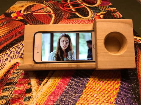 Phone Dock And Acoustic Speaker Etsy In 2020 Diy Phone Stand Phone