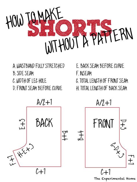 Make Shorts Pattern Sewing Sewin