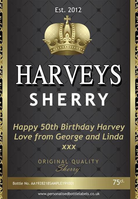 Personalised Sherry Bottle Label Personalised Bottle Labels