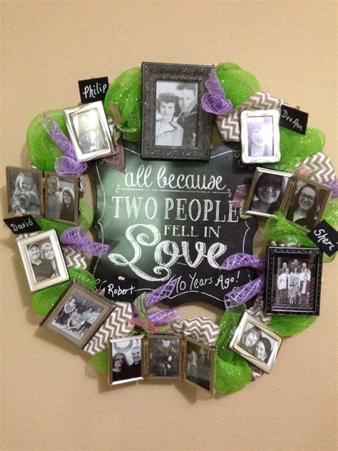 Please note, unless specified as sponsored, all content on confetti is independently determined by our editorial team. A wreath I made for my wonderful second parents' 70th Wedding Anniversary. | 70th wedding ...