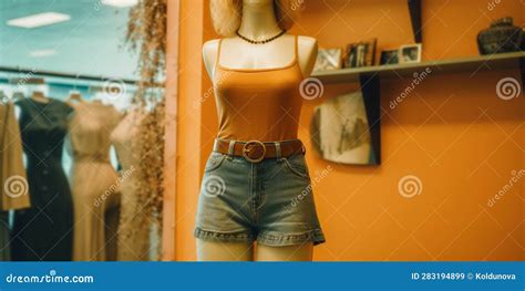 Mannequin On Skirt In The Fitting Room Of Store Concept Of Retail Display Created With