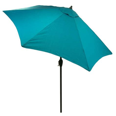 Hampton Bay 9 Ft Aluminum Market Patio Umbrella In Emerald Coast With