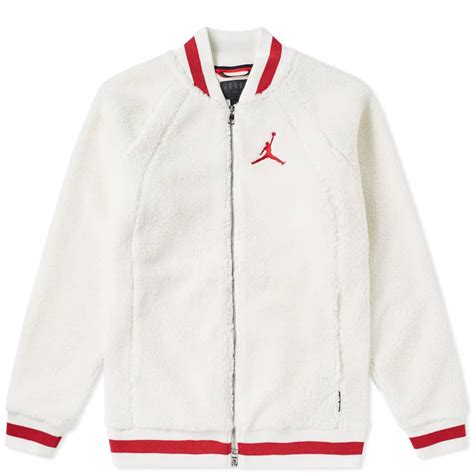 Nike Air Jordan Sportswear Aj 1 Fleece Jacket Sail And Gym Red End Ca