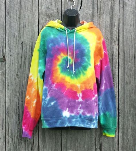 Adult Rainbow Tie Dye Hoodie Available Sizes S M L Xl 2xl 3xl Hippie