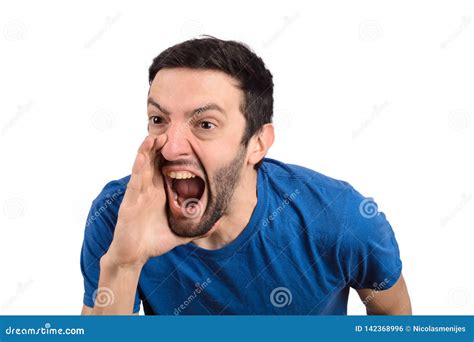 Young Man Shouting And Screaming Stock Photo Image Of Loud Face