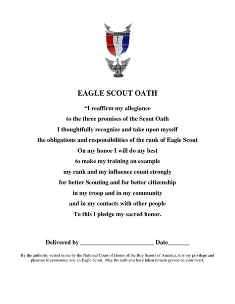 Eagle Scout Oath Eagle Court Of Honor Pinterest