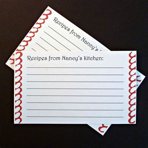 50 Recipe Cards 3x5 Cards Personalized Recipe Cards Customized