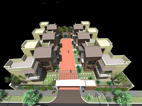 3d Residential Township Project Cadbull