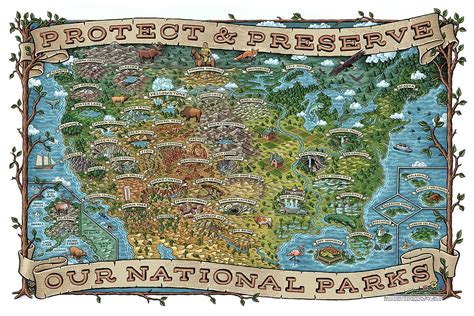 All 59 National Parks In One Crazy Map Bored Panda National Parks