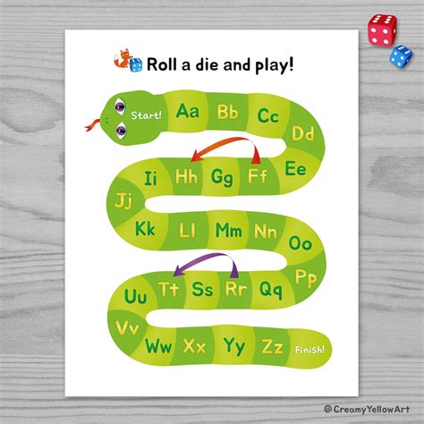 2 Printable Alphabet Board Games For Kids Etsy