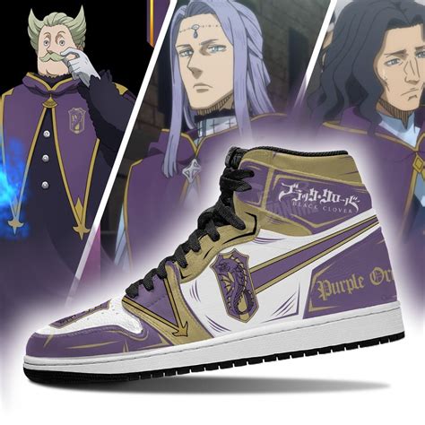 Purple Orca Magic Knight Sneakers Black Clover Sneakers Anime Homefavo