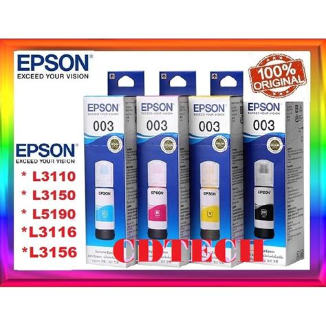 Original Epson 003 Ink L3110 L3150 L5190 L3116 L3156 L1110