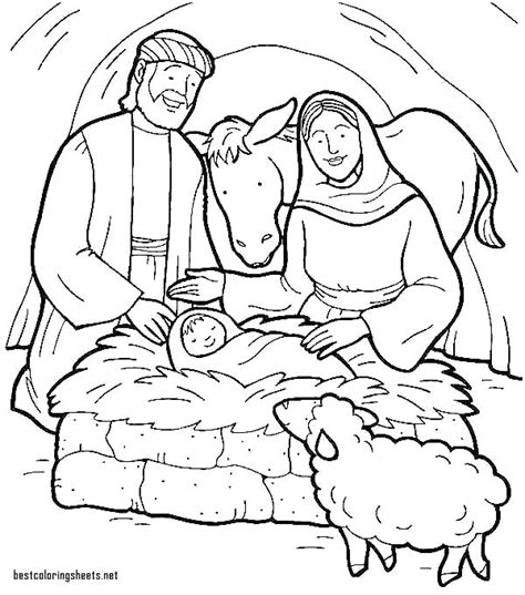 Jesus In A Manger Coloring Page At Free Printable