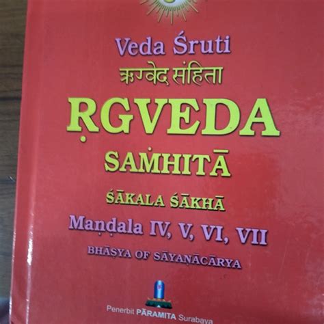 Jual Rig Weda Samhita Iv V Vi Vii Kitab Suci Agama Hindu Kota