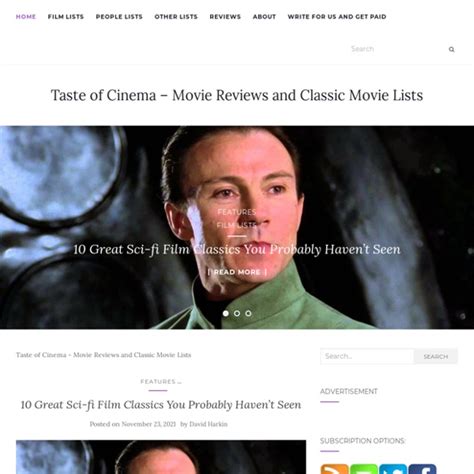 Taste Of Cinema Movie Reviews And Classic Movie Lists Pearltrees