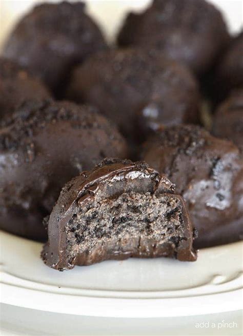 Dip the cookies into the batter one at a time, and carefully place into the hot frying oil. No Bake Oreo Truffles Recipe - Add a Pinch