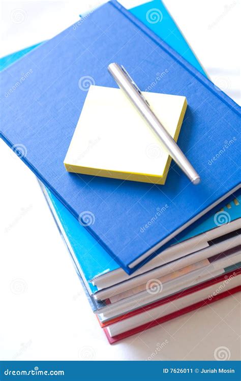 Books With Notepad And Pen Stock Image Image Of Educational 7626011