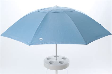 Chair, umbrella, inflatable ring, flippers, palm. Pool Buoy Plus Floating Umbrella in Key Largo PB-16001-KEY