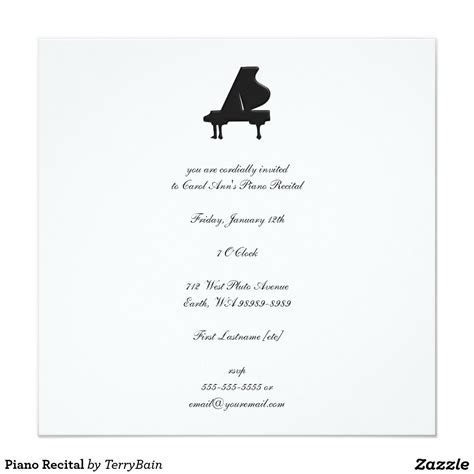 Piano Recital Invitation | Zazzle.com | Piano recital, Recital, Recital