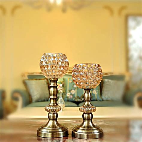 Crystal Glass Candlestick European Wedding Ceremony Romantic Candlestick Dinner Wedding Ts