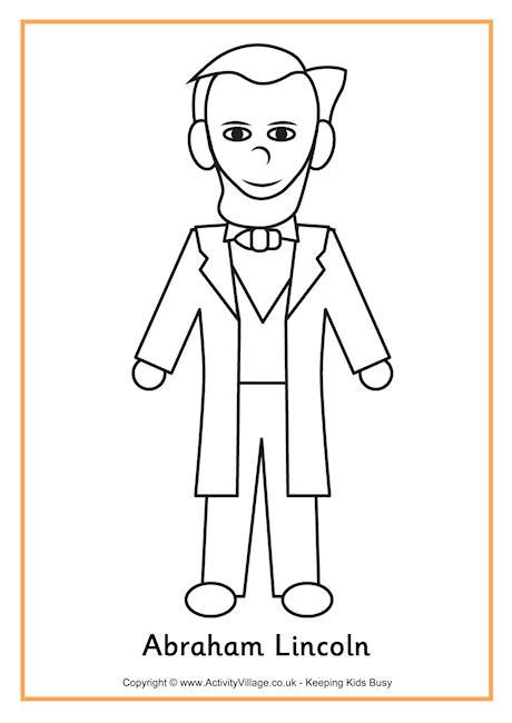 Abraham lincoln coloring pages printable. Abraham Lincoln Colouring Page 3