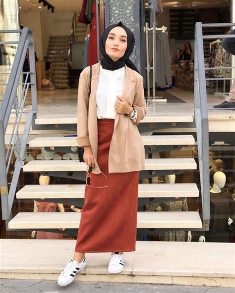 12 ootd rok span hijab yang stylish
