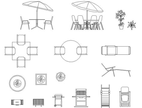Cad Block 2d Drawing Files Having The Details Of Outdoor Furniture