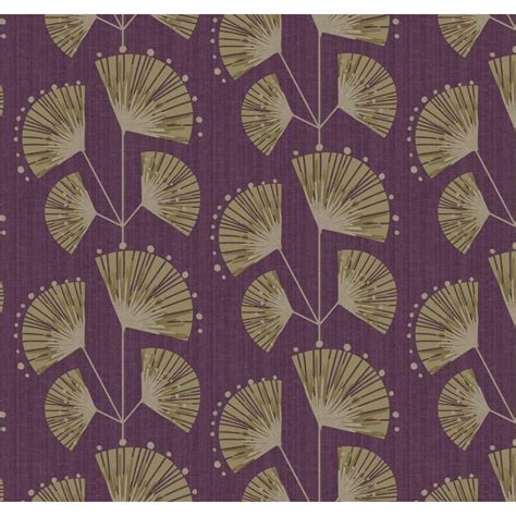 Free Download Deco Floral Trail Purple Soft Taupe Gold Wallpaper By