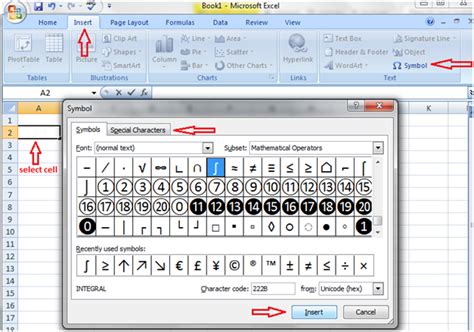 How To Insert Symbols And Special Characters In Excel Ncert Books