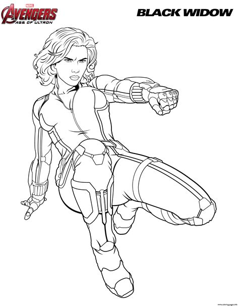 Black Widow From The Avengers Coloring Page Avengers Coloring Pages