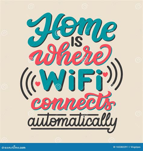 Home Is Where Wifi Connects Automatically Stock Vector Illustration